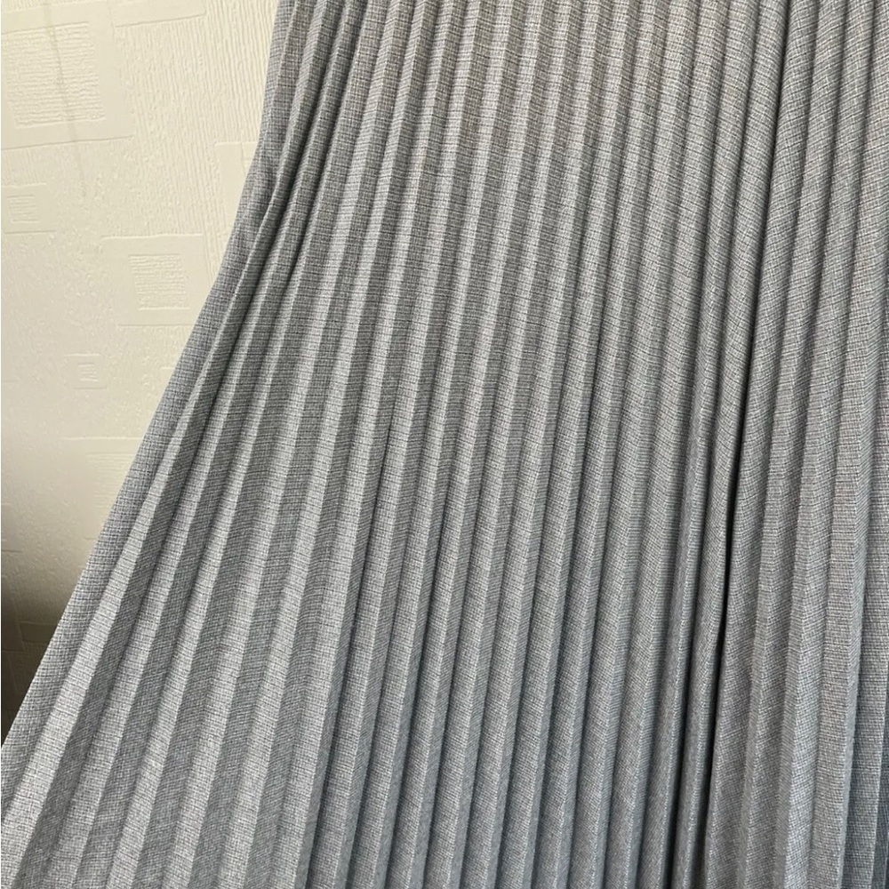 Oska Plisse Pleated Dress Oversized Lagenlook Shirt Dress Pockets Grey US0 UK8 - Picture 6 of 7